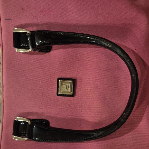 Diane Von Furstenberg Pink Canvas Suede Large Purse Travel Bag Crossbody - Picture 3 of 9